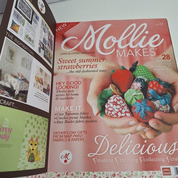 Mollie Makes Issue 2 2011 UK Magazine Japanese Felties Summer Crafts Crochet - Picture 3 of 12